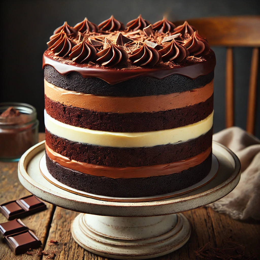 Triple Chocolate Fudge Cake